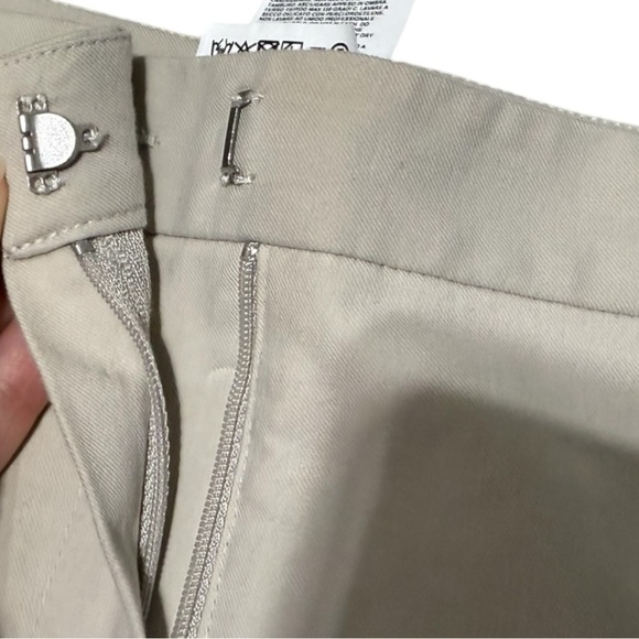 MaxMara Beige Straight Leg Cuffed Stretch Casual Pants Size 8 - Picture 8 of 9